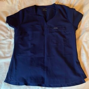 Jaanuu Single-Pocket Navy Scrub Top